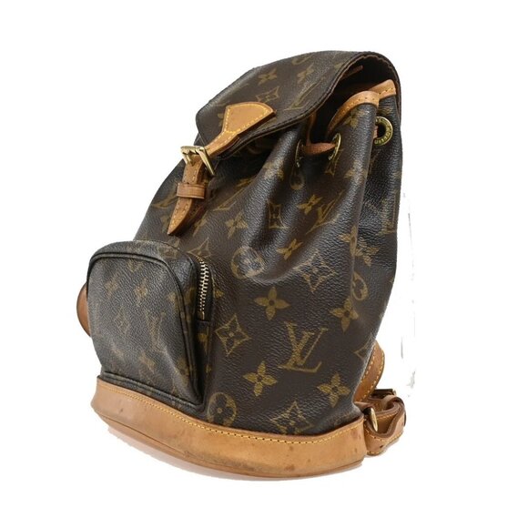 LOUIS VUITTON Mini Montsouris Backpack Bag Monogram Leather Brown - Picture 2 of 16
